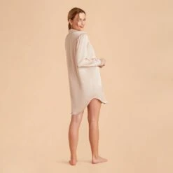 Kamryn Satin Sleepshirt - Champagne 20 Kamryn Satin Sleepshirt - Champagne -Elegance Bridal Store champagne kamryn satin sleep shirt bridesmaid pajamas 06