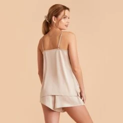 Olivia Satin Cami Top - Champagne 22 Olivia Satin Cami Top - Champagne -Elegance Bridal Store champagne olivia satin cami top bridesmaid pajamas 04