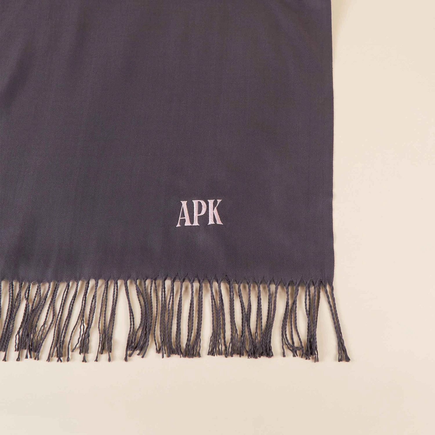 Shawl With Fringe - Dark Grey 6 Shawl With Fringe - Dark Grey - Image 5