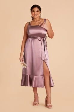 Eugenia Shiny Satin Convertible Midi Dress - Dark Mauve -Elegance Bridal Store dark mauve eugenia convertible satin plus size bridesmaid dress 03 cedc1559 46c4 41e3 802f 678ac5a5a7be