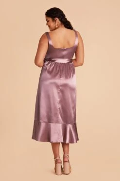 Eugenia Shiny Satin Convertible Midi Dress - Dark Mauve -Elegance Bridal Store dark mauve eugenia convertible satin plus size bridesmaid dress 04 26c7e604 f08d 4486 8a39 9a3fda077dcf