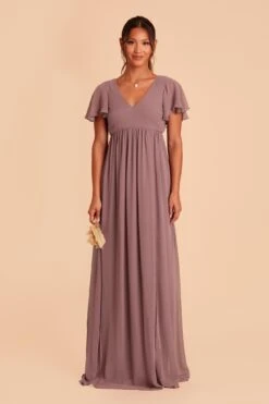 Hannah Empire Dress - Dark Mauve -Elegance Bridal Store dark mauve hannah bridesmaid dress 01