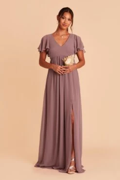 Hannah Empire Dress - Dark Mauve -Elegance Bridal Store dark mauve hannah bridesmaid dress 03