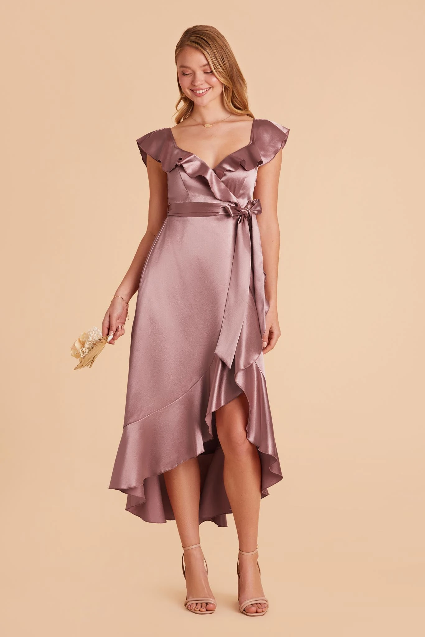 James Shiny Satin Midi Dress - Dark Mauve 6 James Shiny Satin Midi Dress - Dark Mauve - Image 4