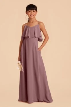 Janie Convertible Junior Dress - Dark Mauve -Elegance Bridal Store dark mauve janie convertible junior bridesmaid dress 01