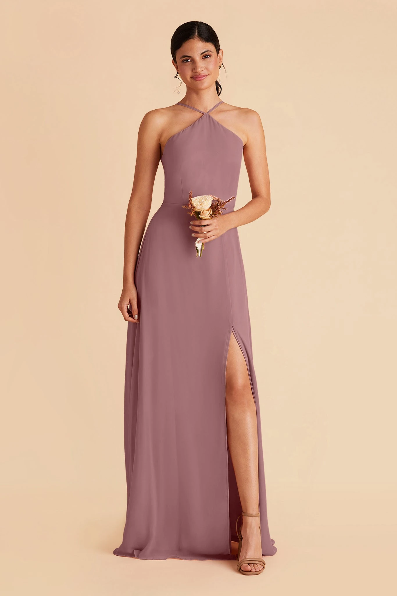 Juliet Chiffon Dress - Dark Mauve 6 Juliet Chiffon Dress - Dark Mauve - Image 4