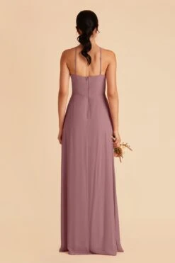 Juliet Chiffon Dress - Dark Mauve 12 Juliet Chiffon Dress - Dark Mauve -Elegance Bridal Store dark mauve juliet slit bridesmaid dress 04