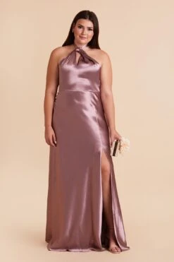 Monica Shiny Satin Dress - Dark Mauve -Elegance Bridal Store dark mauve monica satin plus size bridesmaid dress 02 1f5f8bc7 1bb9 4348 8847 0b471431ef3c