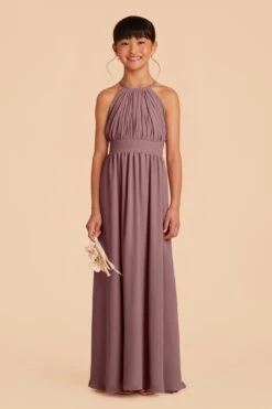 Sienna Junior Dress - Dark Mauve -Elegance Bridal Store dark mauve sienna junior bridesmaid dress 01