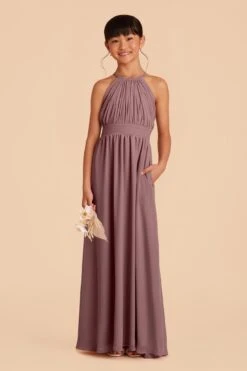 Sienna Junior Dress - Dark Mauve -Elegance Bridal Store dark mauve sienna junior bridesmaid dress 02