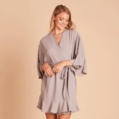 Kenny Ruffle Robe - Gray 18 Kenny Ruffle Robe - Gray -Elegance Bridal Store dd2f1c3d109f14b7eae8c9d9e31fe517