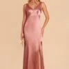 Gloria Shiny Satin Dress - Desert Rose 2 Gloria Shiny Satin Dress - Desert Rose -Elegance Bridal Store desert rose gloria satin bridesmaid dress 01