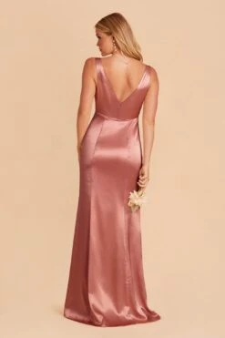 Gloria Shiny Satin Dress - Desert Rose -Elegance Bridal Store desert rose gloria satin bridesmaid dress 04