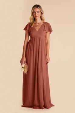 Hannah Empire Dress - Desert Rose -Elegance Bridal Store desert rose hannah bridesmaid dress 01