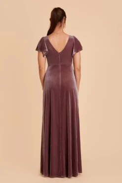 Hannah Velvet Dress - Desert Rose -Elegance Bridal Store desert rose hannah velvet bridesmaid dress 05