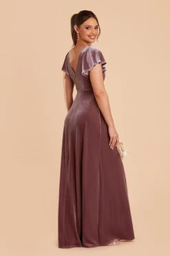 Hannah Velvet Dress - Desert Rose -Elegance Bridal Store desert rose hannah velvet bridesmaid dress 06