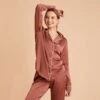 Jonny Satin Long Sleeve Pajama Top - Desert Rose 2 Jonny Satin Long Sleeve Pajama Top - Desert Rose -Elegance Bridal Store desert rose jonny satin long sleeve top bridesmaid pajamas 04 1