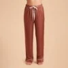 Jonny Satin Pajama Pants - Desert Rose -Elegance Bridal Store desert rose jonny satin pants bridesmaid pajamas 01