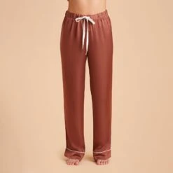 Jonny Satin Pajama Pants - Desert Rose