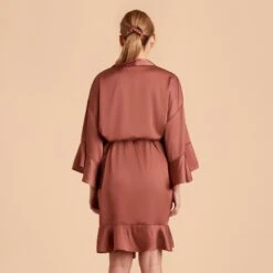 Kenny Ruffle Satin Robe - Desert Rose 25 Kenny Ruffle Satin Robe - Desert Rose -Elegance Bridal Store desert rose kenny satin ruffle bridesmaid robes 04