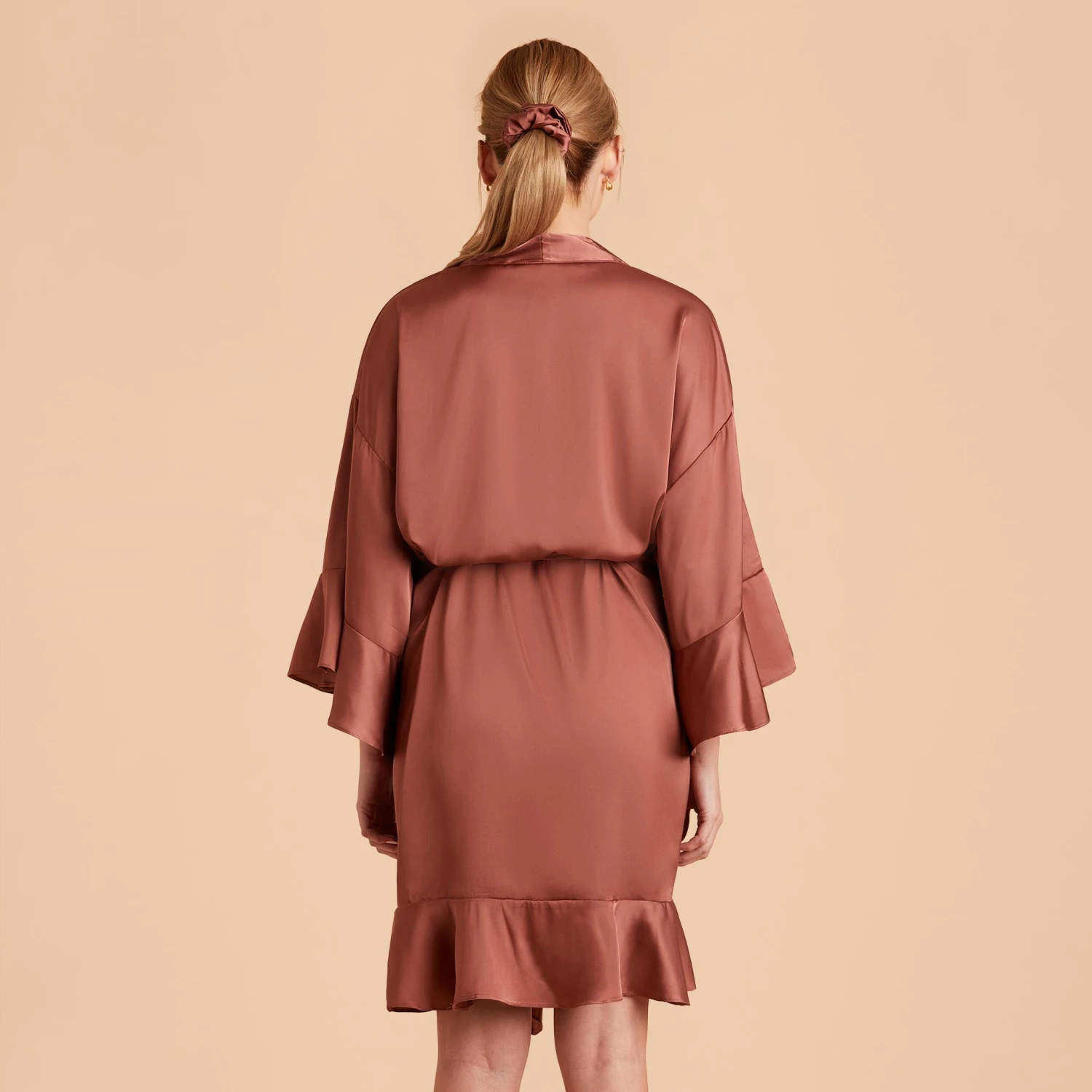 Kenny Ruffle Satin Robe - Desert Rose 11 Kenny Ruffle Satin Robe - Desert Rose - Image 9