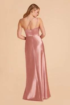 Kensie Shiny Satin Dress - Desert Rose 19 Kensie Shiny Satin Dress - Desert Rose -Elegance Bridal Store desert rose kensie satin bridesmaid dress 02