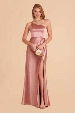 Kensie Shiny Satin Dress - Desert Rose