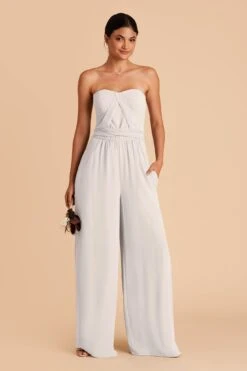 Gigi Convertible Jumpsuit - Dove Gray -Elegance Bridal Store dove gray gigi convertible bridesmaid jumpsuit 02