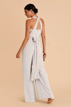 Gigi Convertible Jumpsuit - Dove Gray -Elegance Bridal Store dove gray gigi convertible bridesmaid jumpsuit 04