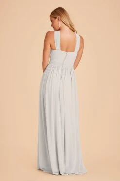 Kiko Chiffon Dress - Dove Gray 14 Kiko Chiffon Dress - Dove Gray -Elegance Bridal Store dove gray kiko slit bridesmaid dress 03