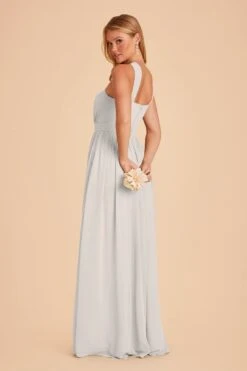 Kiko Chiffon Dress - Dove Gray 13 Kiko Chiffon Dress - Dove Gray -Elegance Bridal Store dove gray kiko slit bridesmaid dress 04