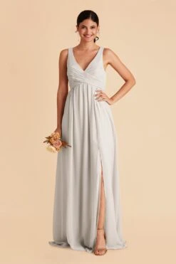 Laurie Empire Dress - Dove Gray 13 Laurie Empire Dress - Dove Gray -Elegance Bridal Store dove gray laurie slit bridesmaid dress 01