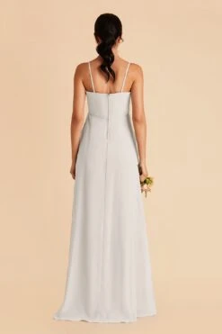 Winnie Convertible Chiffon Dress - Dove Gray -Elegance Bridal Store dove gray winnie convertible slit bridesmaid dress 01