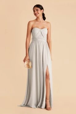 Grace Convertible Dress - Dove Gray -Elegance Bridal Store dove grey grace convertible slit bridesmaid dress 01