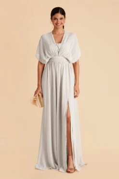 Grace Convertible Dress - Dove Gray -Elegance Bridal Store dove grey grace convertible slit bridesmaid dress 04