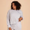Crew Neck Sweatshirt - Dusty Blue -Elegance Bridal Store dusty blue crewneck plus size loungewear 01 1b56d5c1 a144 449a 9085 abf22dde9898