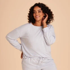 Crew Neck Sweatshirt - Dusty Blue -Elegance Bridal Store dusty blue crewneck plus size loungewear 06 eec72a75 708f 4e99 9cb0 50cec682a0e1
