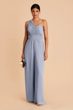 Gigi Convertible Jumpsuit - Dusty Blue -Elegance Bridal Store dusty blue gigi convertible bridesmaid jumpsuit 03
