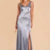 Gloria Shiny Satin Dress - Dusty Blue 1 Gloria Shiny Satin Dress - Dusty Blue -Elegance Bridal Store dusty blue gloria satin bridesmaid dress 02