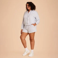 Zip Up Hoodie - Dusty Blue -Elegance Bridal Store dusty blue hoodie plus size loungewear 02 92c03848 9176 43c6 a0fc c89f28e994c5