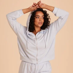 Zip Up Hoodie - Dusty Blue -Elegance Bridal Store dusty blue hoodie plus size loungewear 05 9481bc22 8e71 4215 b621 6f0d5be10313