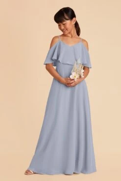 Janie Convertible Junior Dress - Dusty Blue 9 Janie Convertible Junior Dress - Dusty Blue -Elegance Bridal Store dusty blue janie convertible junior bridesmaid dress 04