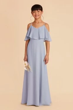 Janie Convertible Junior Dress - Dusty Blue 10 Janie Convertible Junior Dress - Dusty Blue -Elegance Bridal Store dusty blue janie convertible junior bridesmaid dress 05