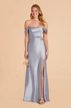 Mia Shiny Satin Convertible Dress - Dusty Blue 19 Mia Shiny Satin Convertible Dress - Dusty Blue -Elegance Bridal Store dusty blue mia convertible satin bridesmaid dress 01