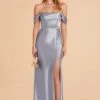 Mia Shiny Satin Convertible Dress - Dusty Blue -Elegance Bridal Store dusty blue mia convertible satin bridesmaid dress 03