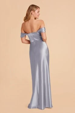 Mia Shiny Satin Convertible Dress - Dusty Blue 23 Mia Shiny Satin Convertible Dress - Dusty Blue -Elegance Bridal Store dusty blue mia convertible satin bridesmaid dress 04