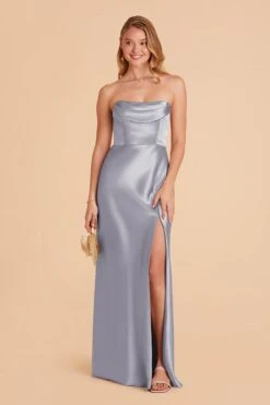 Mia Shiny Satin Convertible Dress - Dusty Blue 22 Mia Shiny Satin Convertible Dress - Dusty Blue -Elegance Bridal Store dusty blue mia convertible satin bridesmaid dress 05