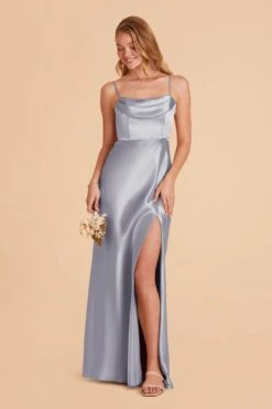 Mia Shiny Satin Convertible Dress - Dusty Blue 18 Mia Shiny Satin Convertible Dress - Dusty Blue -Elegance Bridal Store dusty blue mia convertible satin bridesmaid dress 06