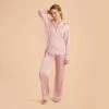 Jonny Long Sleeves And Pants Satin PJ Set - Dusty Pink -Elegance Bridal Store dusty pink jonny satin long sleeve pajama top and pants bridesmaid pajamas 06 1