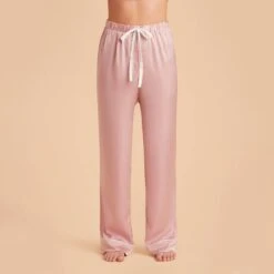 Jonny Satin Pajama Pants - Dusty Pink